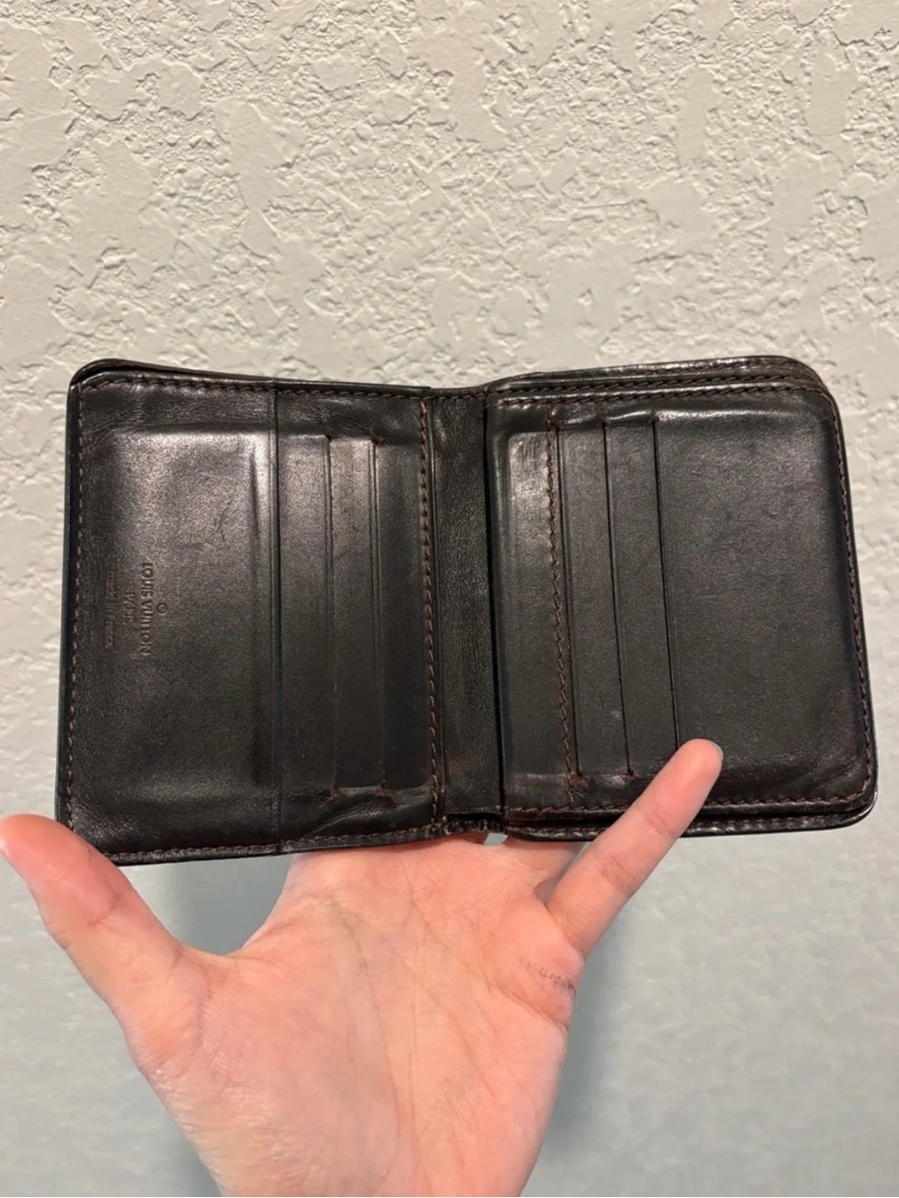 Louis Vuitton Men's Leather Bifold Wallet - Dark Brown